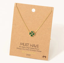 Load image into Gallery viewer, Enamel Shamrock Necklace - Various
