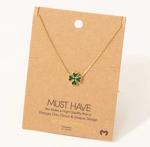Enamel Shamrock Necklace - Various