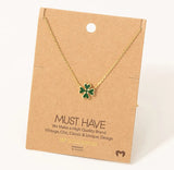 Enamel Shamrock Necklace - Various