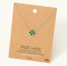 Load image into Gallery viewer, Enamel Shamrock Necklace - Various
