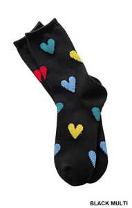 Valentine Heart Crew Length Socks
