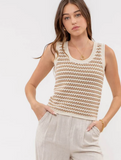 Striped Crochet Tank Top - Various