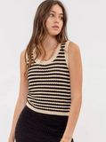 Striped Crochet Tank Top - Various