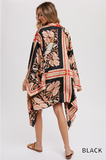 Black + Red Satin Boho Kimono