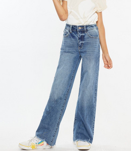 KanCan GIRLS High Rise Slim Wide Leg Jean