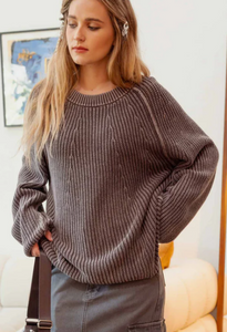 Plum Mineral Washed Sweater