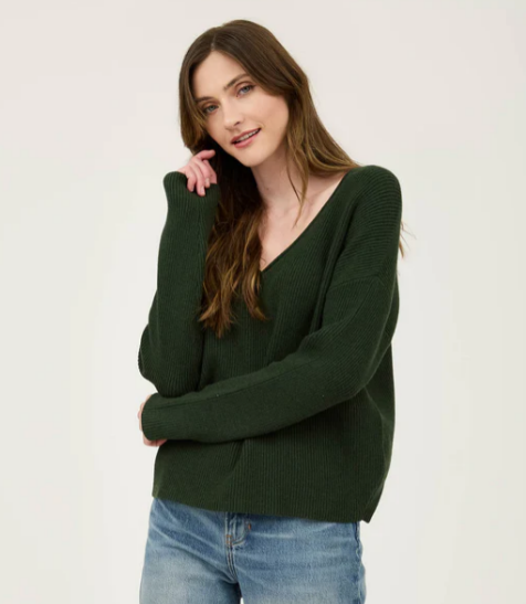 Super Soft Exposed Seam V Neck Sweater - Various Colors