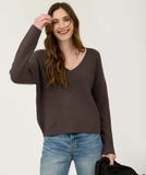 Super Soft Exposed Seam V Neck Sweater - Various Colors