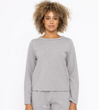 Classic Everyday Lounge Separates - Relaxed Pant + Crewneck Top in Gray