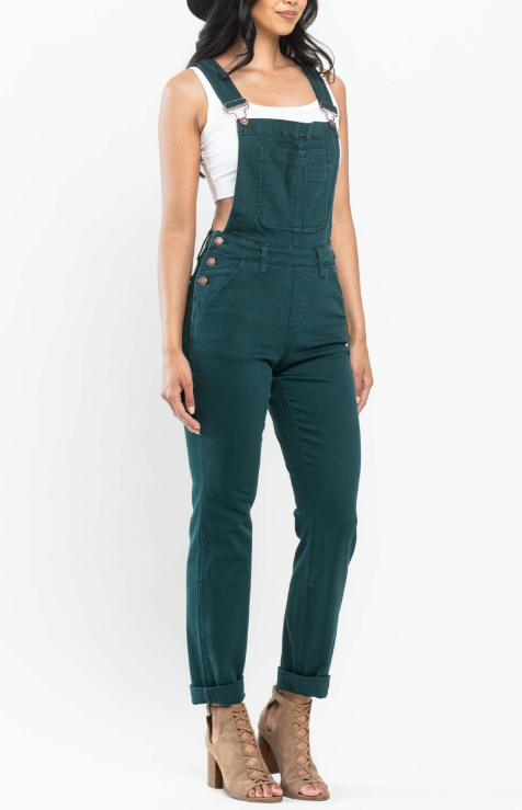 Judy Blue Double Cuffed Boyfriend Overall - Various Colors