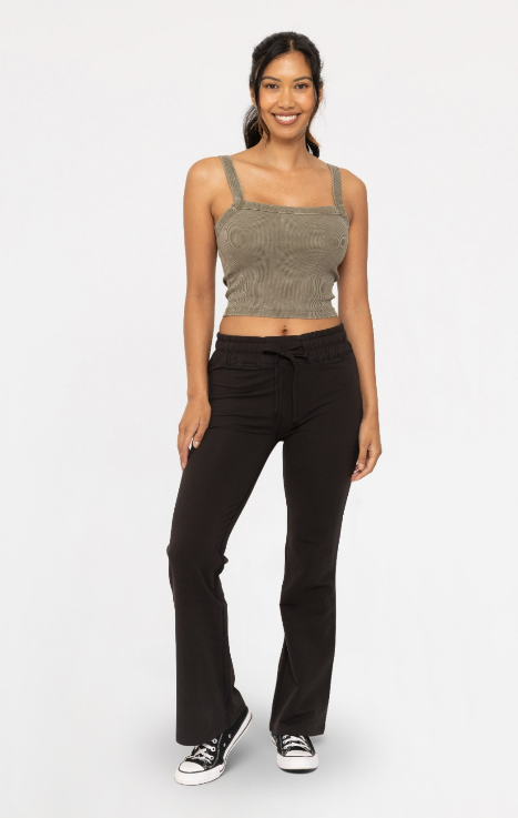 Foldover Flare Lounge Legging - Black