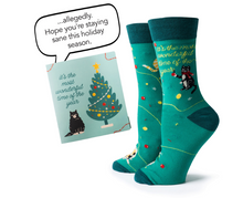 Load image into Gallery viewer, Two Left Feet Holiday Card and Sock Set - Various

