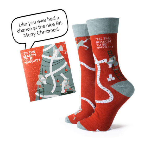 Two Left Feet Holiday Card and Sock Set - Various