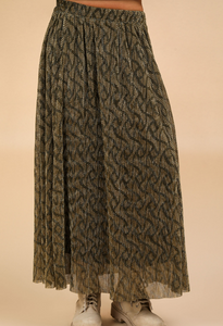 Black + Gold Holiday Midi Skirt