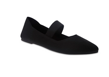 Load image into Gallery viewer, MIA Kylia Knit Mary Jane Flat with Pointed Toe in Black
