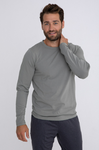 Men's Pima Cotton Blend Long Sleeve in Slate