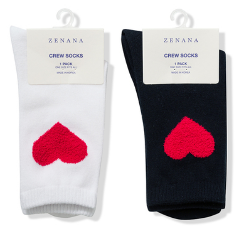 Red Heart Valentine Crew Length Socks - Various