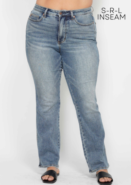 Judy Blue High Waist Tummy Control Bootcut in Medium Wash - Various Inseams - Plus + Reg