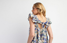 Load image into Gallery viewer, Tropical Blueberry Floral Midi Dress
