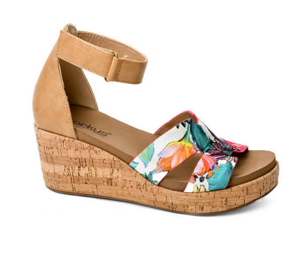 Corkys Rom Com Floral Wedge with Corkys Comfort Insole