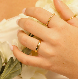 18K Gold PVD Stainless Steel Ring - 3mm Band - Various Sizes