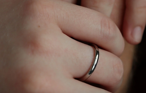 Highly Polished Rounded Stainless Steel Ring - 2mm Band - Various Sizes