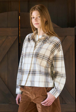 Load image into Gallery viewer, Neutral Plaid Long Sleeve Button Front Top - Various
