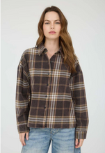 Load image into Gallery viewer, Neutral Plaid Long Sleeve Button Front Top - Various
