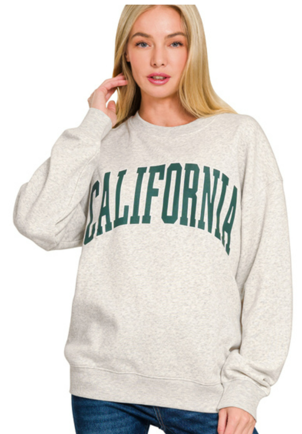 California Graphic Crewneck Sweatshirt in Ash Gray