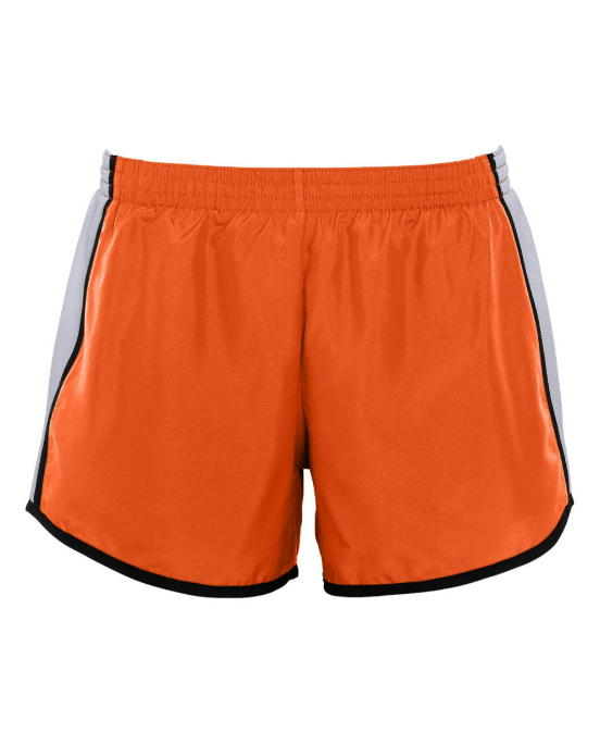 Windbreaker Athletic Shorts in Orange, Black, + White