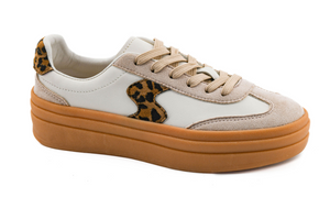 Corkys Pop Off Neutral Leopard Platform Sneaker
