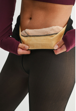 Load image into Gallery viewer, Fur Lined High-Waisted Layering Tights in Black/Nude
