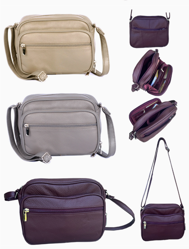 Roma Leather Cowhide Leather Hybrid Crossbody Shoulder Bag  - Various