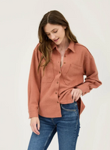 Load image into Gallery viewer, Long Sleeve Ribbed Button Front Layering Shacket - Various
