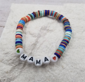 Mama Multicolor Stretchy Heishi Bracelet