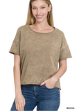 Mineral Washed Boxy Crop Top - Various