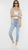 KanCan High Rise Crop Ankle Skinny Jean with Ankle Detail