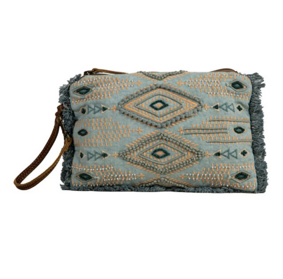 Myra Willow Stream Embroidered Pouch