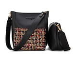 Wrangler Colorful Front Patch Shoulder Bag with Small Crossbody - Set with Interchangeable Handles