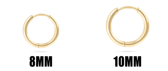 Classic Huggie Hoop Earring - Gold + Silver - Various Sizes