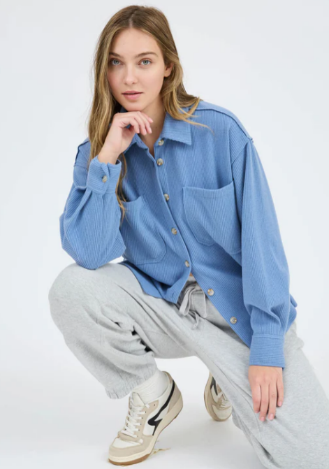 Lightweight Ribbed Shacket - Various
