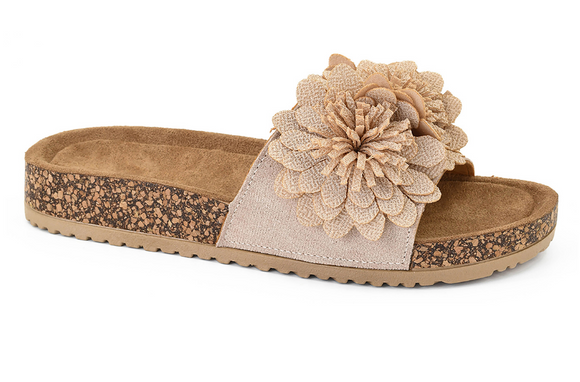 Corkys Wild Child Natural Taupe Slide Sandal