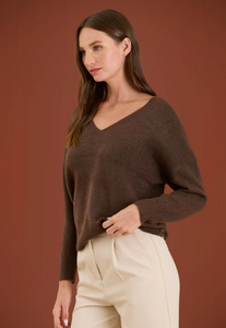 Super Soft Exposed Seam V Neck Sweater - Various Colors - Plus + Regular