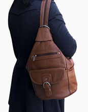 Load image into Gallery viewer, Roma Leather Cowhide Backpack With Front Buckle - Various
