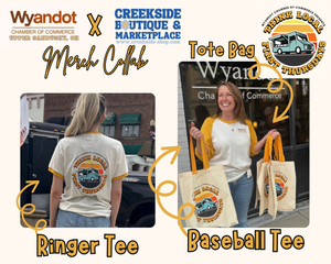 Wyandot Chamber of Commerce First Thursday Merch Collaboration - Totes, Ringer Tee, + Baseball tee