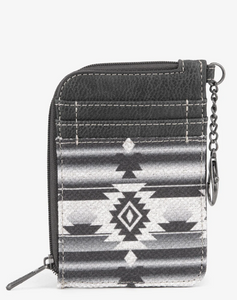 Wrangler Southwestern Aztec Card Holder Accent Wallet - Gray