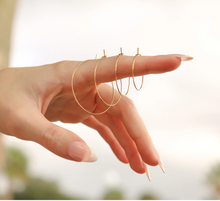 Load image into Gallery viewer, Hypoallergenic Clay Beaded 30mm Wire Hoop Earrings - 18K Gold PVD Stainless Steel - Various
