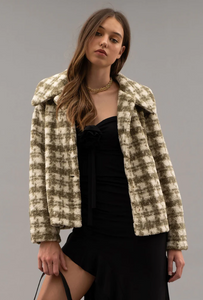 Houndstooth Button Front Jacket - Various