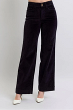 Load image into Gallery viewer, Judy Blue High Waist Black Corduroy Wide Leg Trouser with JB Stretch - Plus + Regular
