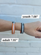Load image into Gallery viewer, Orange + Black Upper Sandusky Rams Printed Wristband - Youth + Adult Sizes
